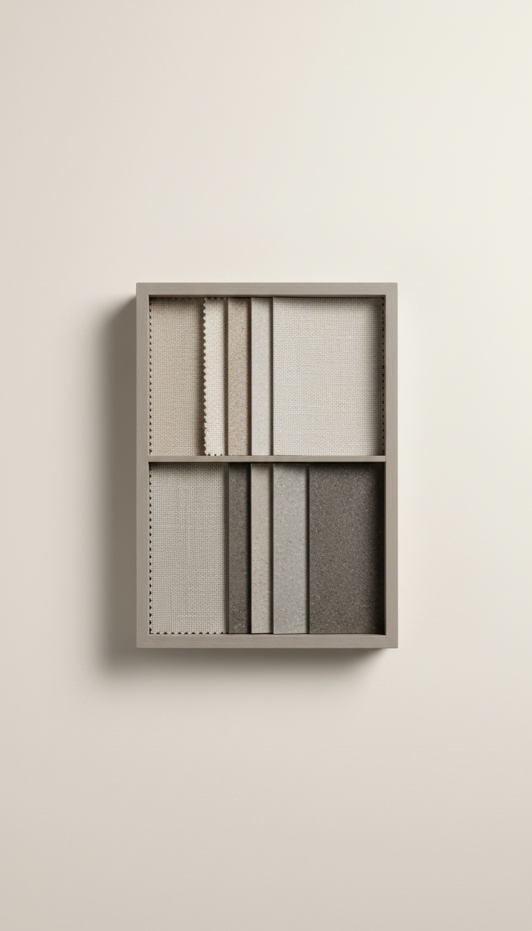 Materialmuster-Set aus Leinen und Stein